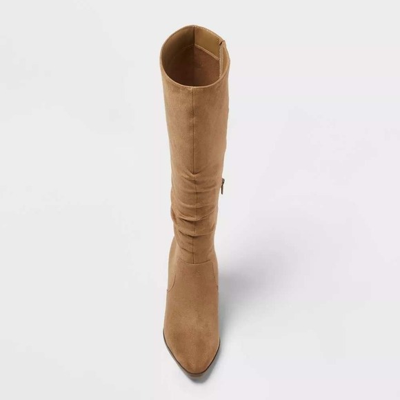 Women's Junie Wide-Calf Boots w/ Memory Foam – Universal Thread Tan 8.5WC - Picture 2 of 6